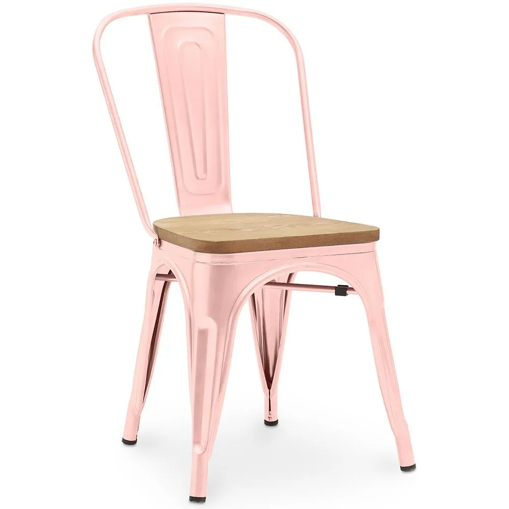 Chaise de salle à manger - Design industriel - Acier et bois - Nouvelle édition - Stylix image 8