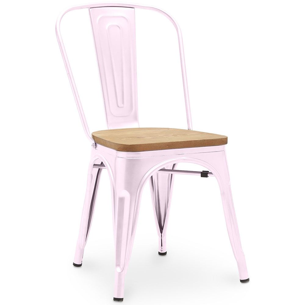 Chaise de salle à manger - Design industriel - Acier et bois - Nouvelle édition - Stylix image 8
