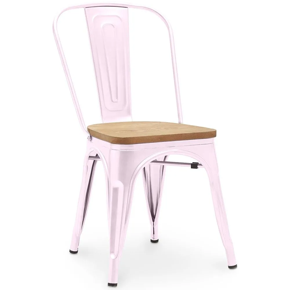 Chaise de salle à manger - Design industriel - Acier et bois - Nouvelle édition - Stylix image 8