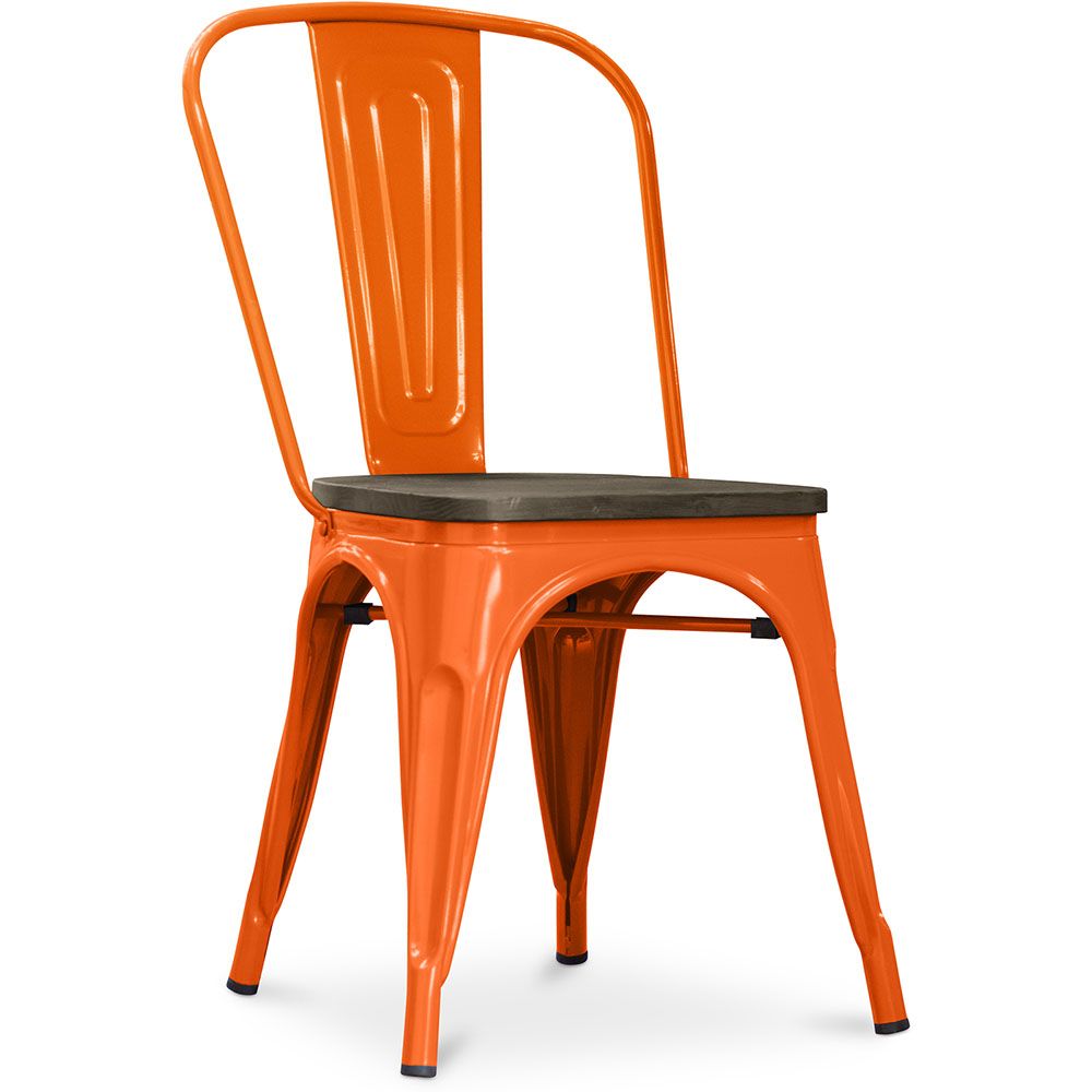 Chaise de salle à manger - Design industriel - Acier et bois - Nouvelle édition - Stylix image 8