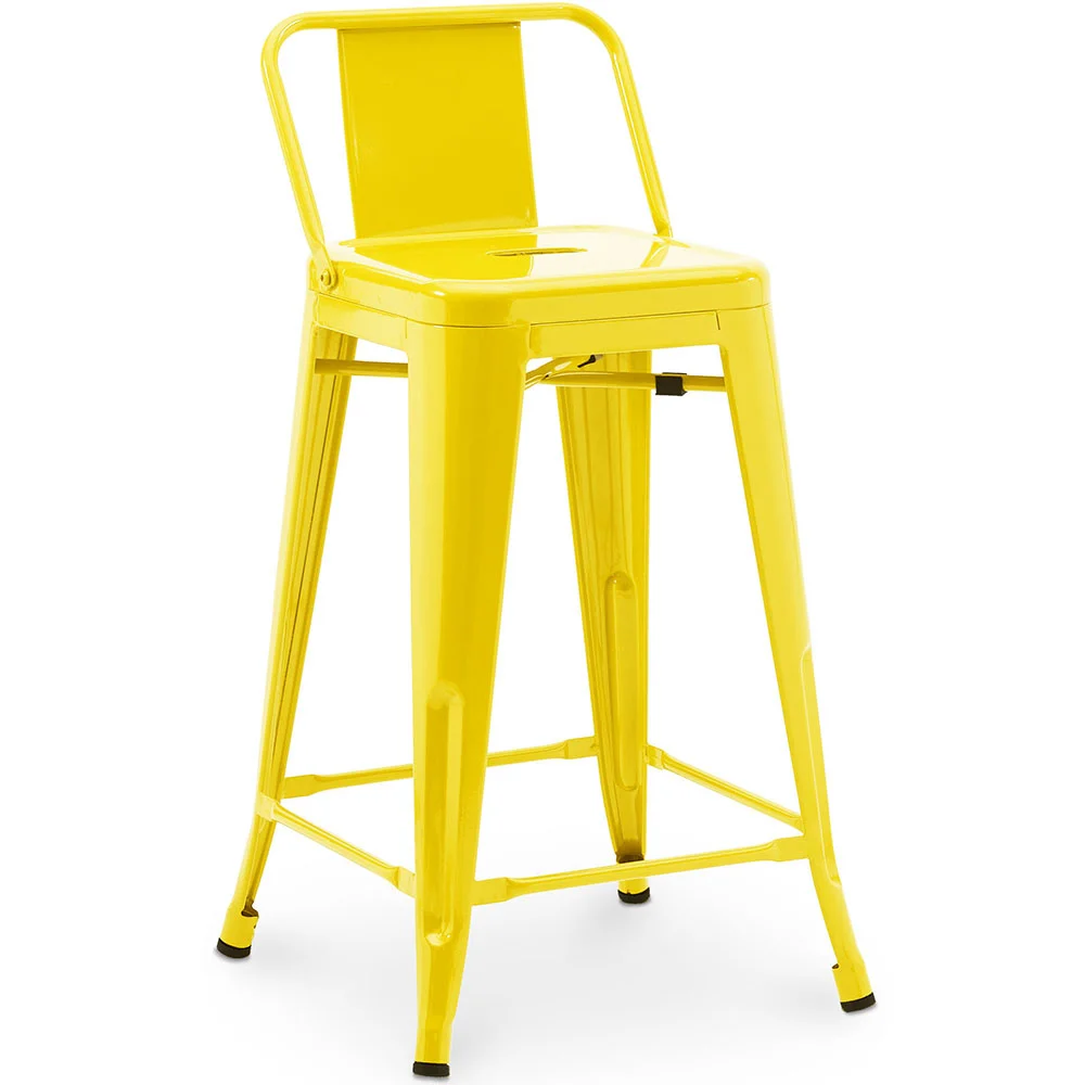 Tabouret de bar avec dossier - Design industriel - 60cm - Nouvelle édition - Stylix image 8