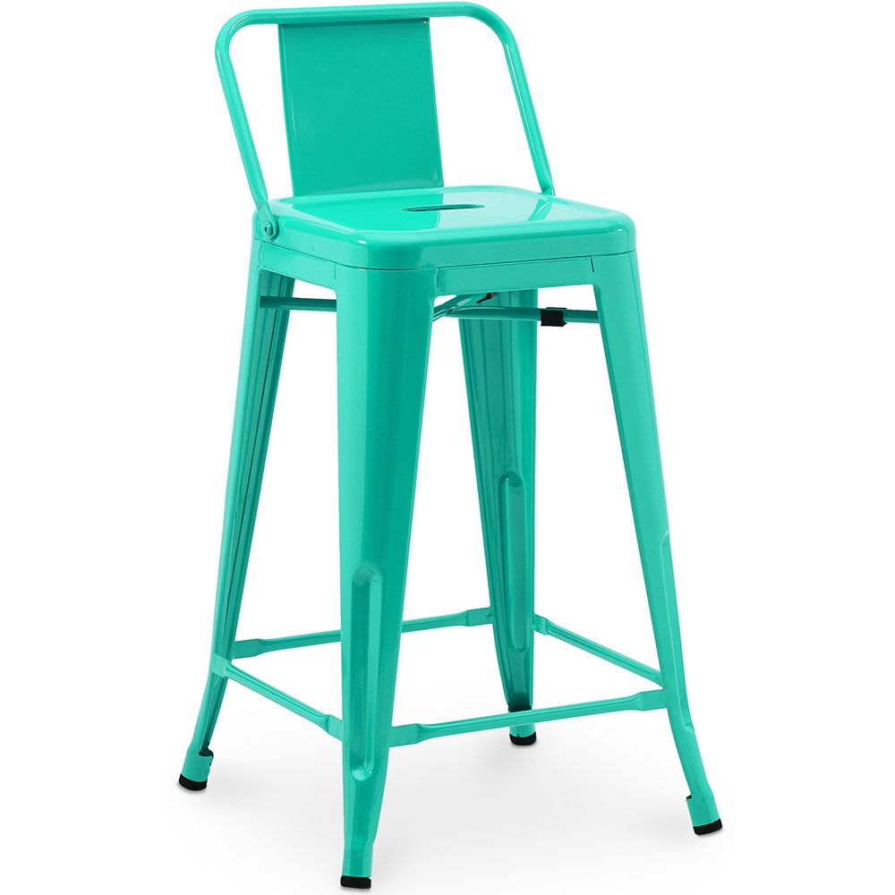 Tabouret de bar avec dossier - Design industriel - 60cm - Nouvelle édition - Stylix image 8