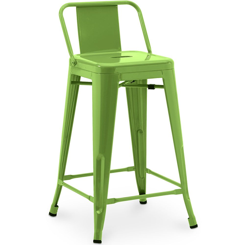 Tabouret de bar avec dossier - Design industriel - 60cm - Nouvelle édition - Stylix image 8
