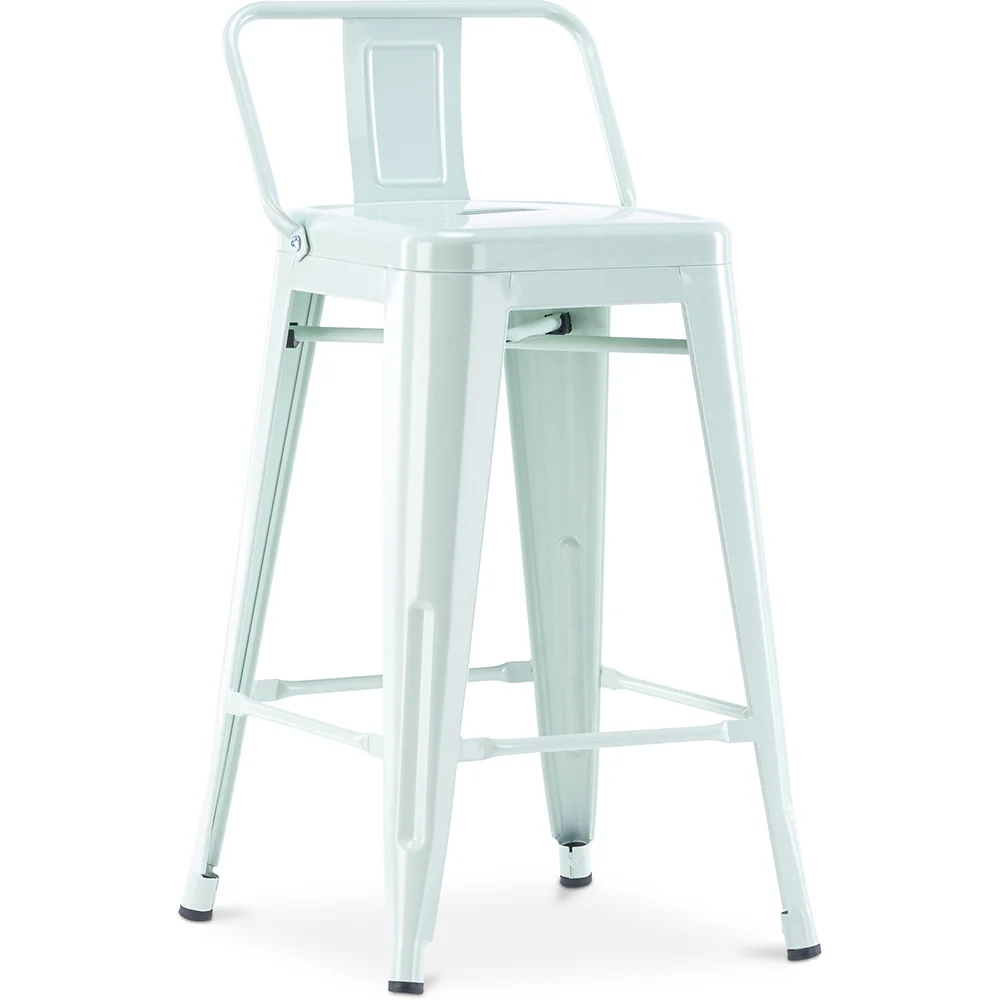 Tabouret de bar avec dossier - Design industriel - 60cm - Nouvelle édition - Stylix image 8