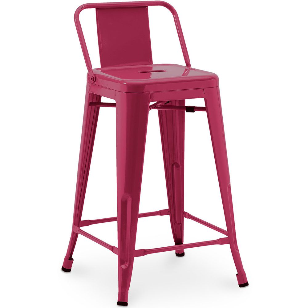 Tabouret de bar avec dossier - Design industriel - 60cm - Nouvelle édition - Stylix image 8