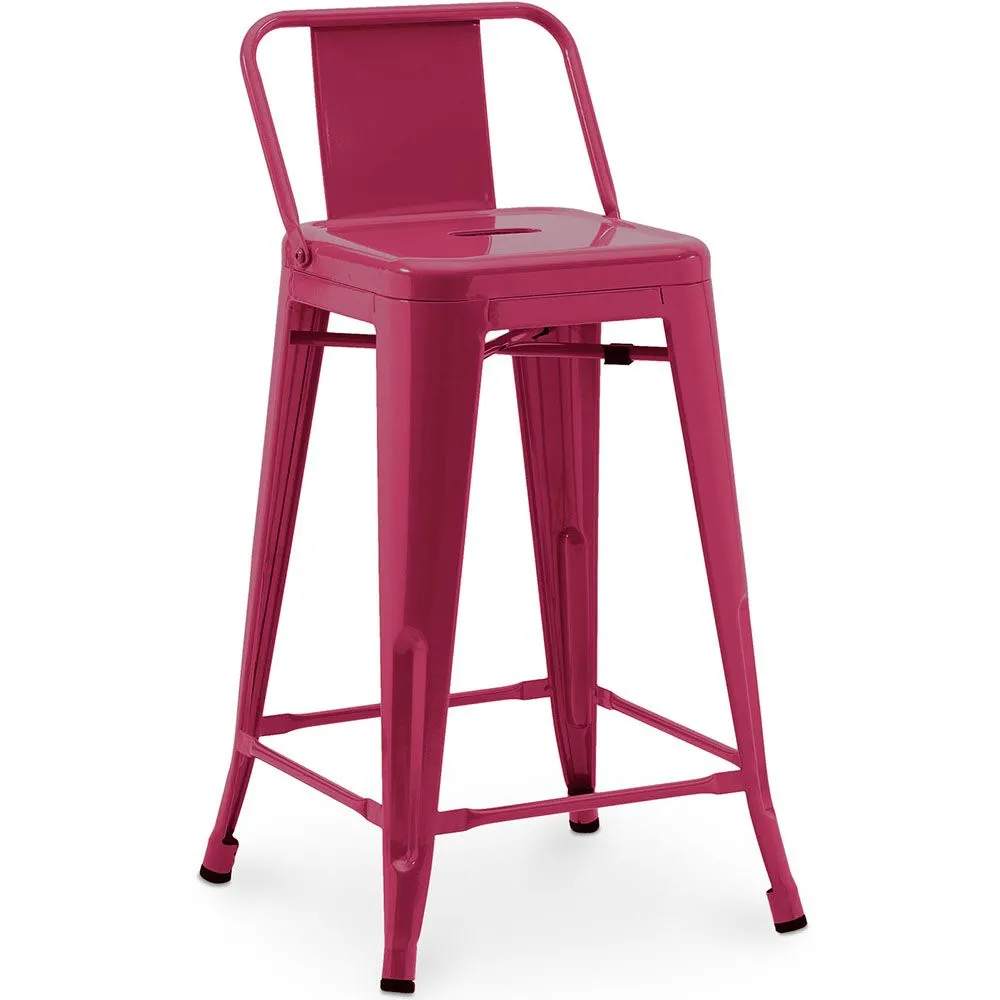 Tabouret de bar avec dossier - Design industriel - 60cm - Nouvelle édition - Stylix image 8