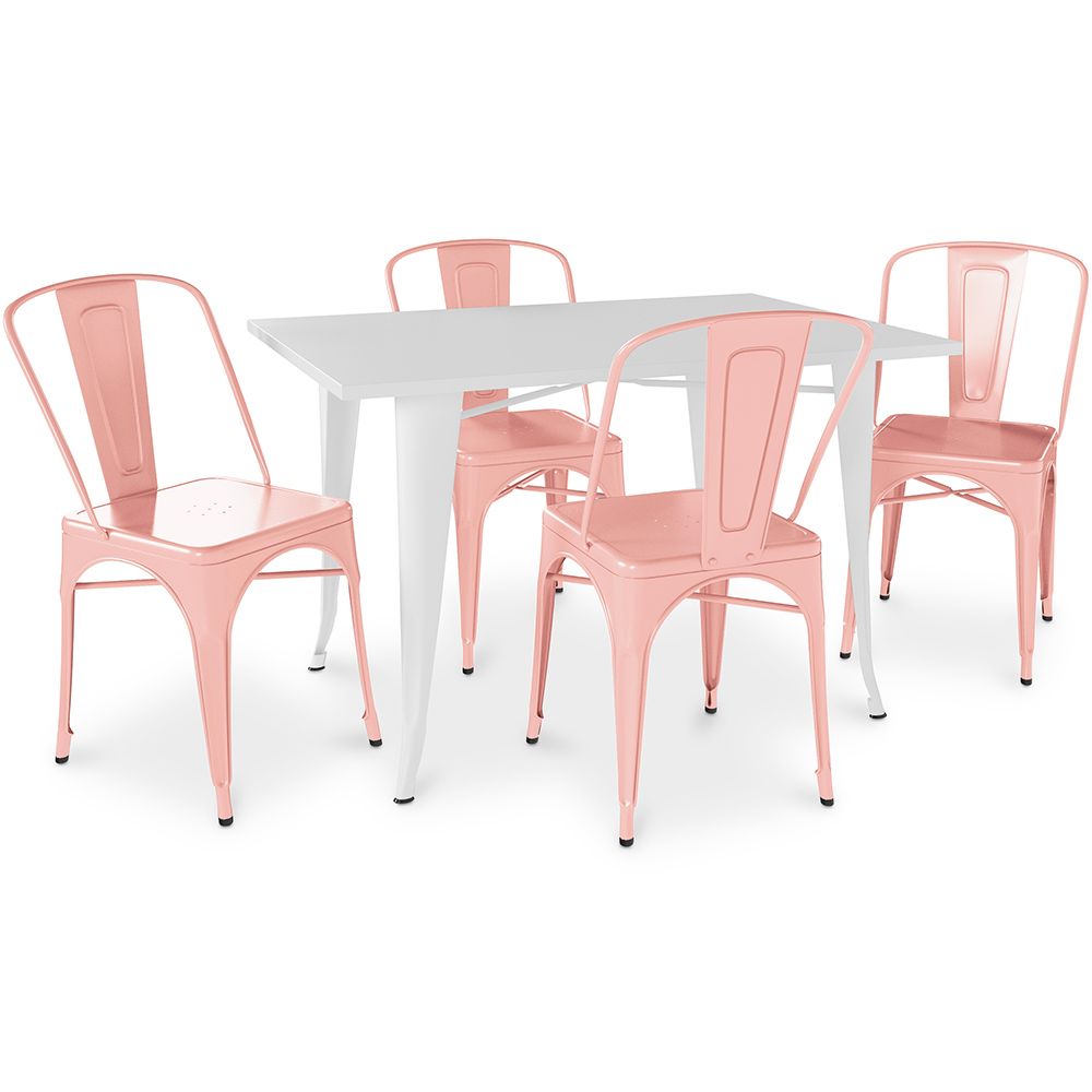 Pack Table à manger et 4 Chaises à manger Design industriel - Nouvelle édition- Bistrot Stylix image 8