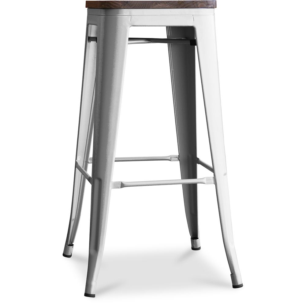 Tabouret de bar - Design industriel - Bois et acier - 76 cm - New Edition- Stylix image 8