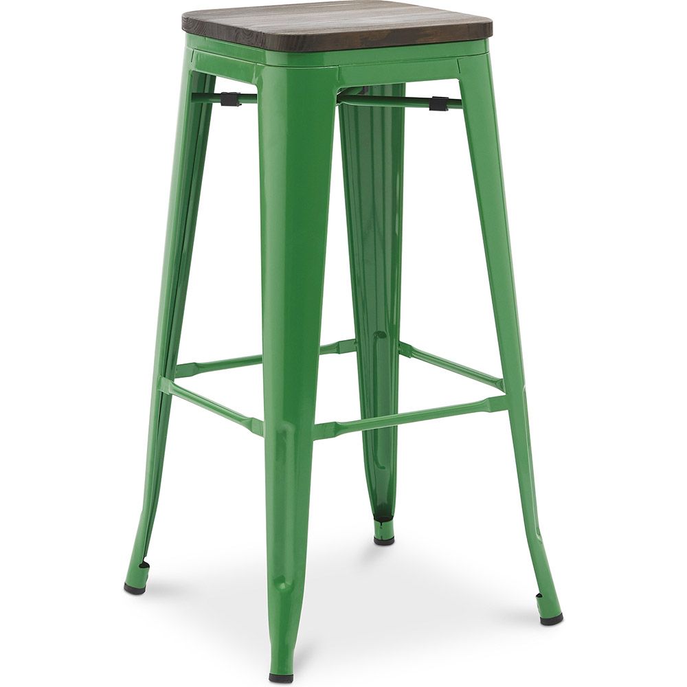 Tabouret de bar - Design industriel - Bois et acier - 76 cm - New Edition- Stylix image 8