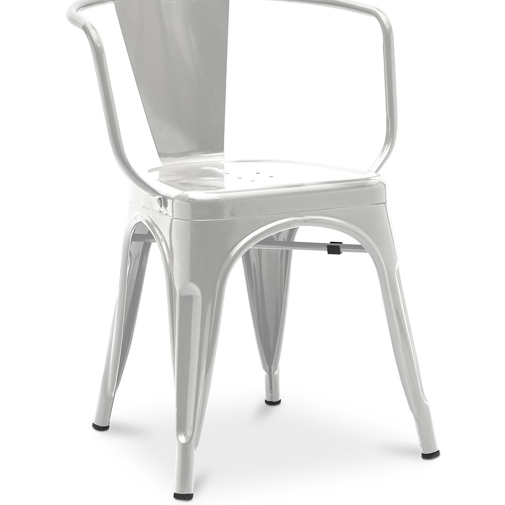 Chaise de salle à manger avec accoudoirs - Design industriel - Acier - Nouvelle édition - Stylix image 8