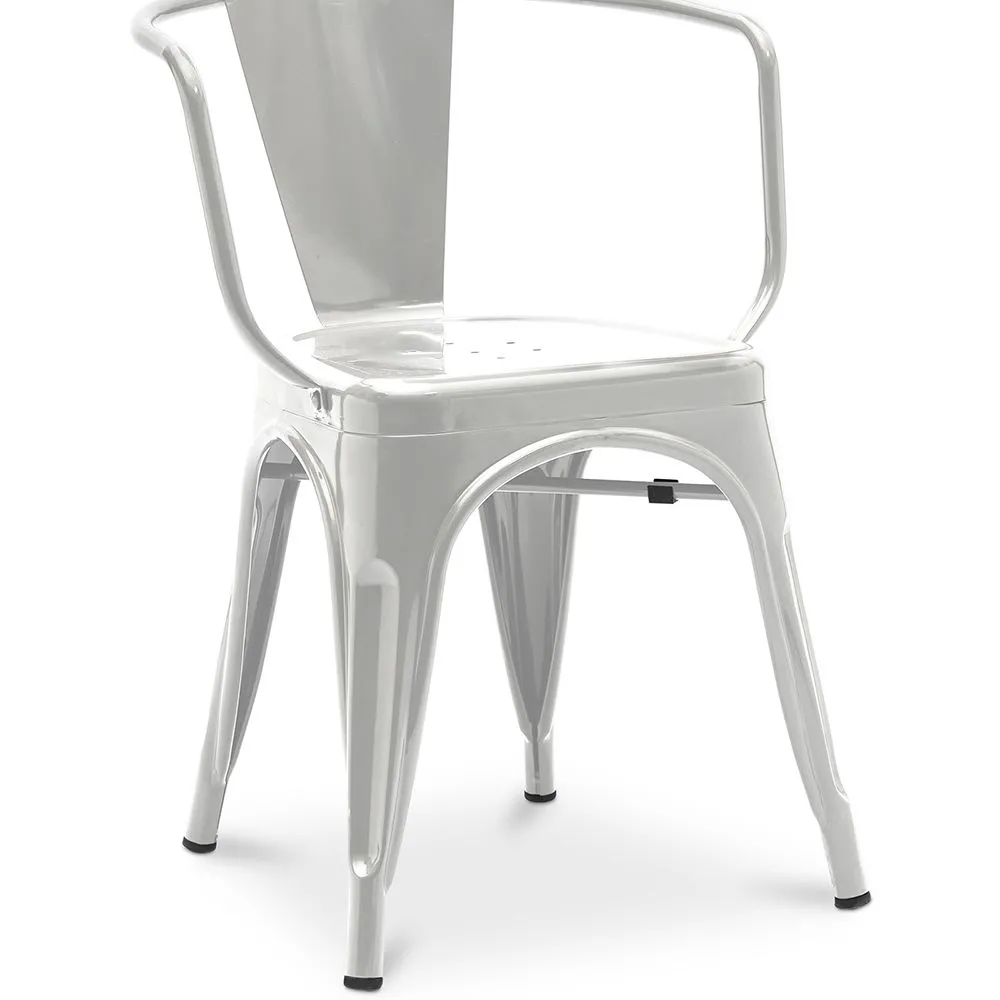 Chaise de salle à manger avec accoudoirs - Design industriel - Acier - Nouvelle édition - Stylix image 8