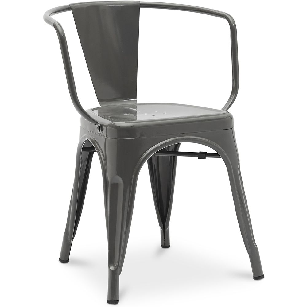 Chaise de salle à manger avec accoudoirs - Design industriel - Acier - Nouvelle édition - Stylix image 8