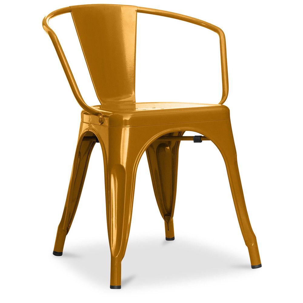 Chaise de salle à manger avec accoudoirs - Design industriel - Acier - Nouvelle édition - Stylix image 8