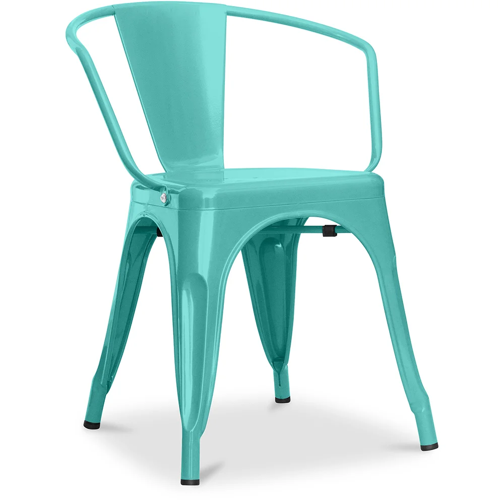 Chaise de salle à manger avec accoudoirs - Design industriel - Acier - Nouvelle édition - Stylix image 8