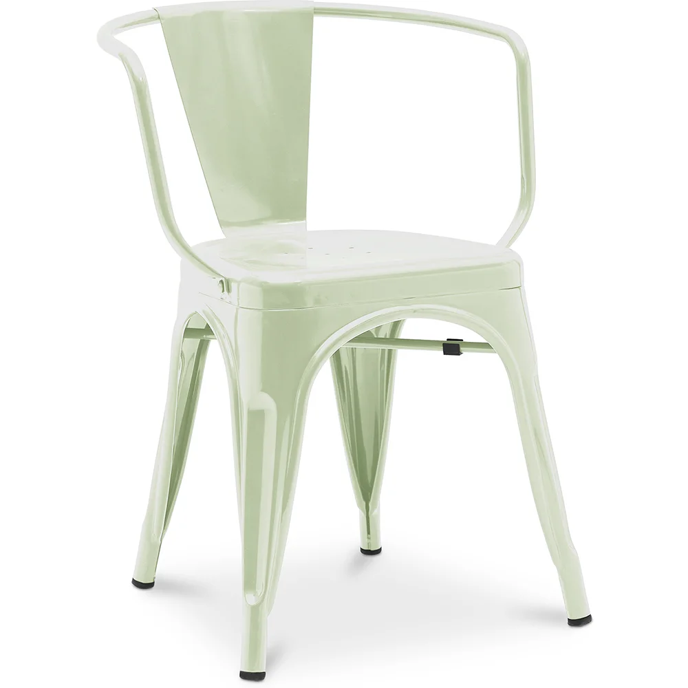 Chaise de salle à manger avec accoudoirs - Design industriel - Acier - Nouvelle édition - Stylix image 8