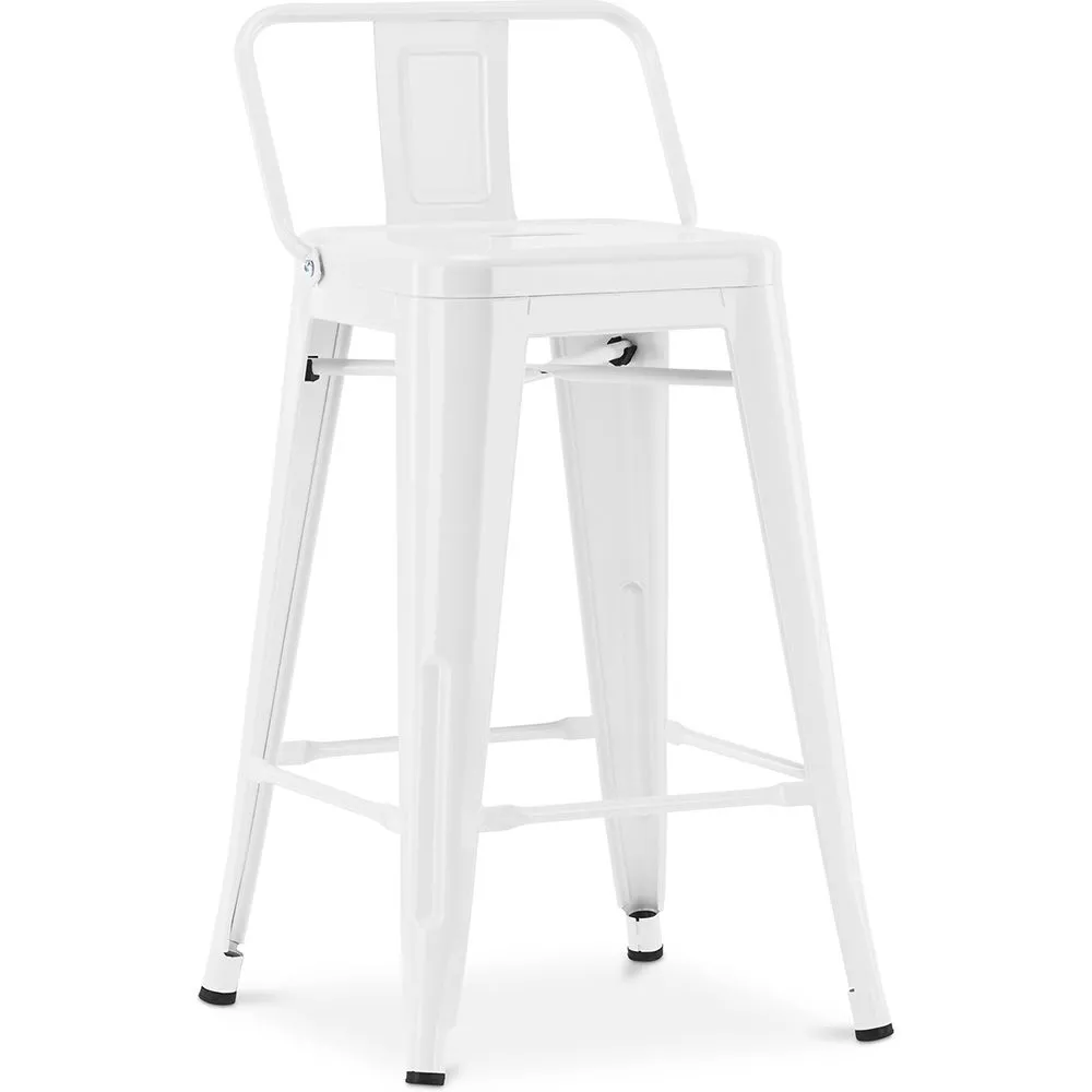 Tabouret de bar avec dossier design industriel - 60cm - Stylix image 8