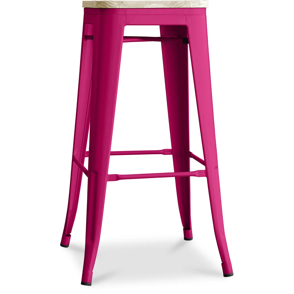 Tabouret de bar - Design industriel - Bois et acier - 76cm - Nouvelle édition - Stylix image 8