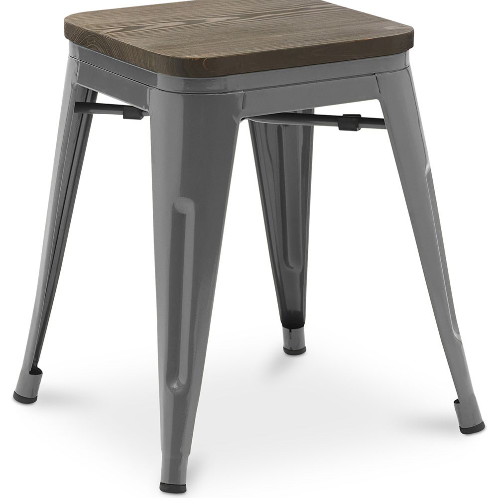 Tabouret de Bar Design Industriel - Bois & Métal - 45 cm - Nouvelle Edition - Stylix image 8