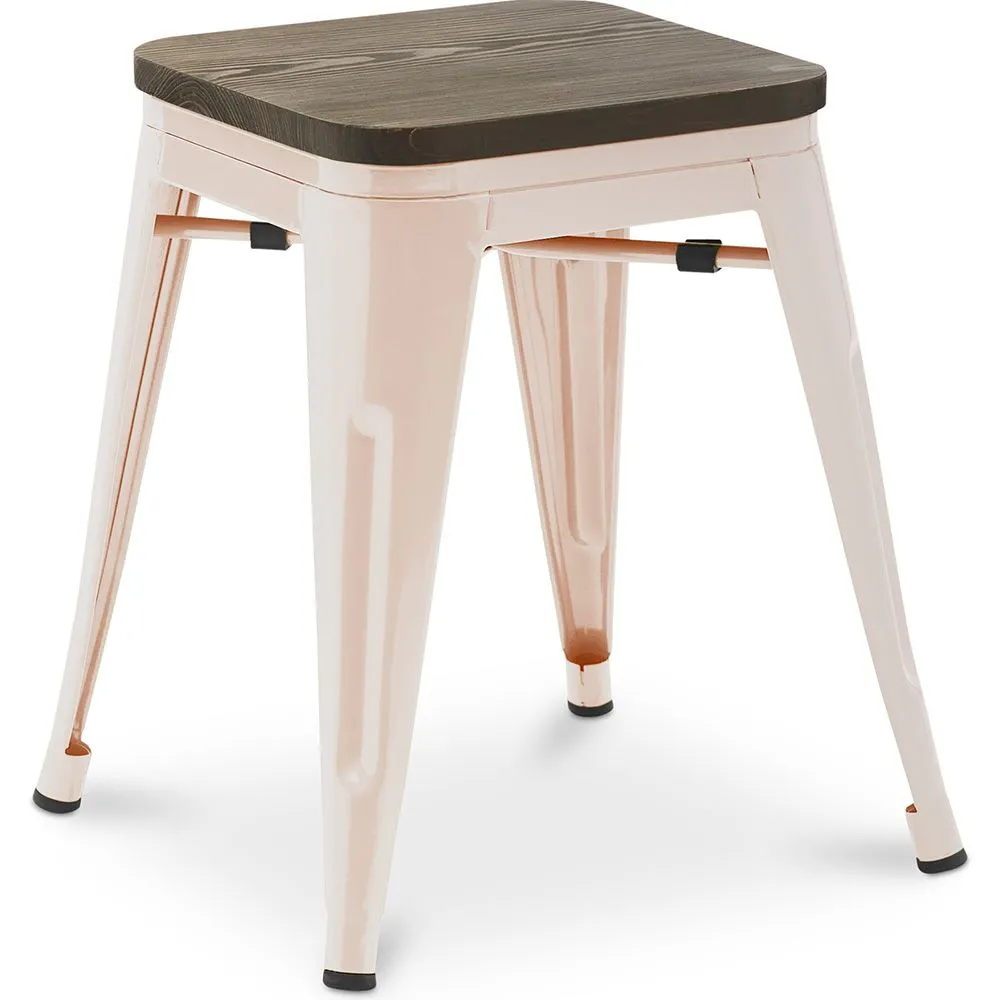 Tabouret de Bar Design Industriel - Bois & Métal - 45 cm - Nouvelle Edition - Stylix image 8