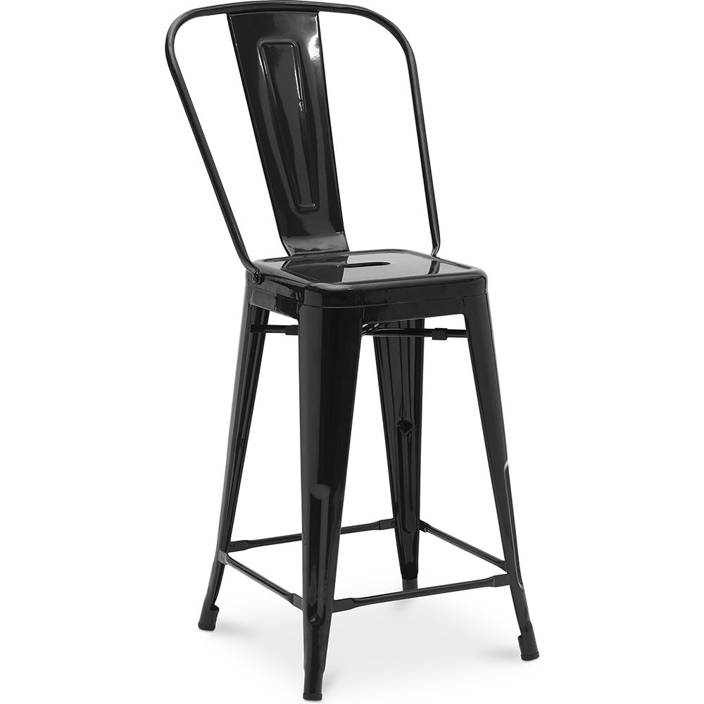Tabouret de bar avec dossier - Design industriel - 60cm - Nouvelle édition - Stylix image 8