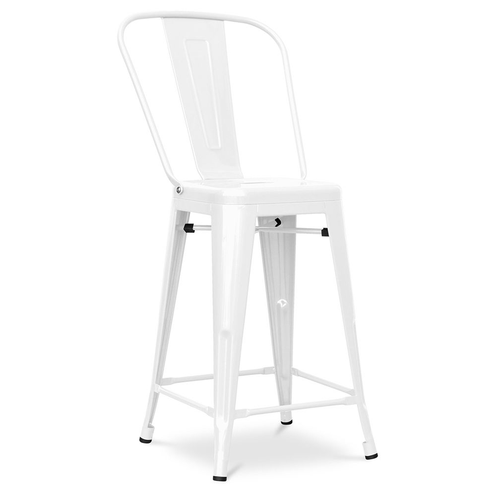 Tabouret de bar avec dossier - Design industriel - 60cm - Nouvelle édition - Stylix image 8