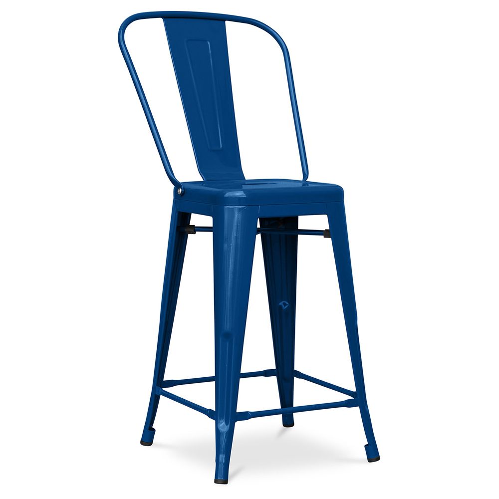 Tabouret de bar avec dossier - Design industriel - 60cm - Nouvelle édition - Stylix image 8