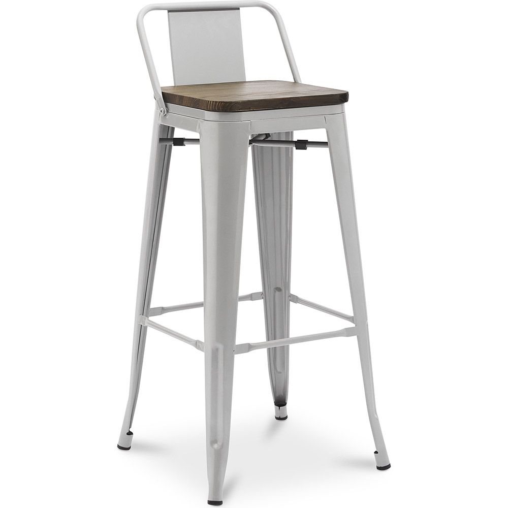 Tabouret de Bar - Design Industriel - Bois et Acier - 76cm - Stylix image 8