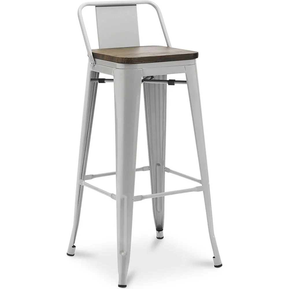 Tabouret de Bar - Design Industriel - Bois et Acier - 76cm - Stylix image 8