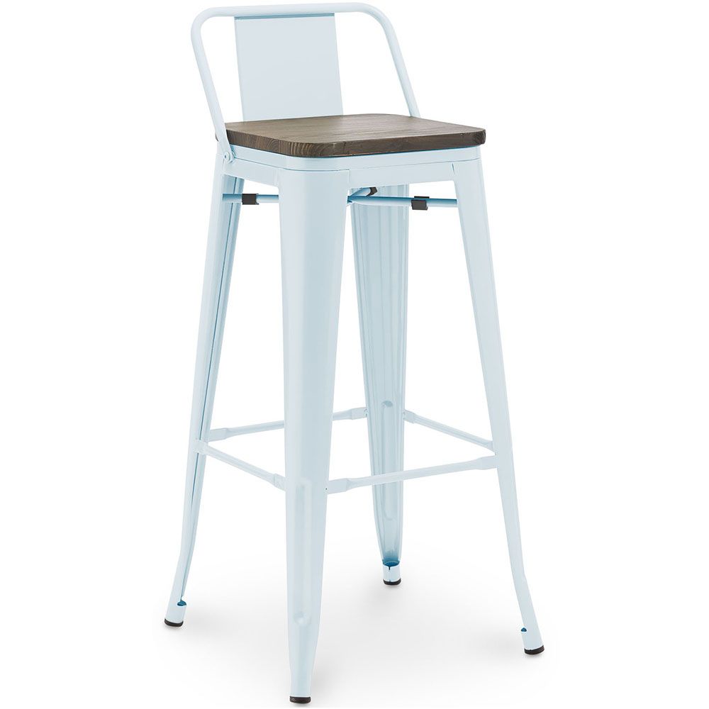 Tabouret de Bar - Design Industriel - Bois et Acier - 76cm - Stylix image 8