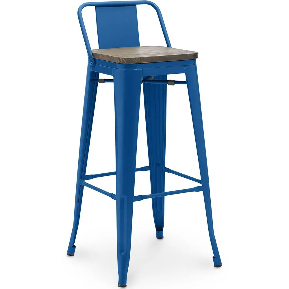 Tabouret de Bar - Design Industriel - Bois et Acier - 76cm - Stylix image 8