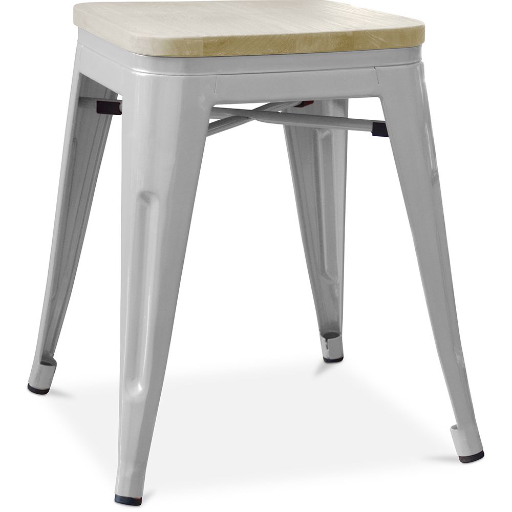 Tabouret de bar design industriel - Bois et acier - 45cm - Nouvelle édition - Stylix image 8