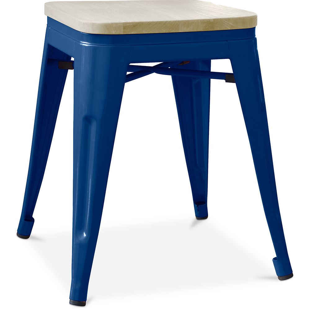 Tabouret de bar design industriel - Bois et acier - 45cm - Nouvelle édition - Stylix image 8