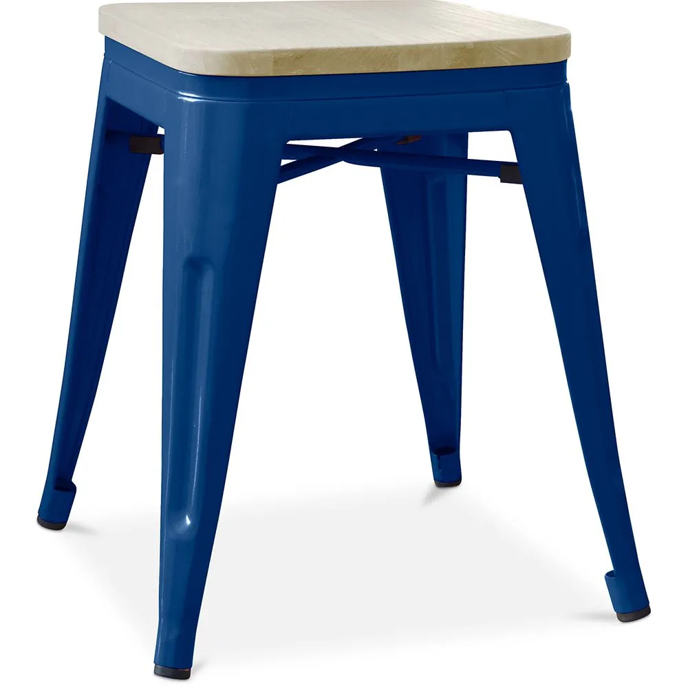 Tabouret de bar design industriel - Bois et acier - 45cm - Nouvelle édition - Stylix image 8