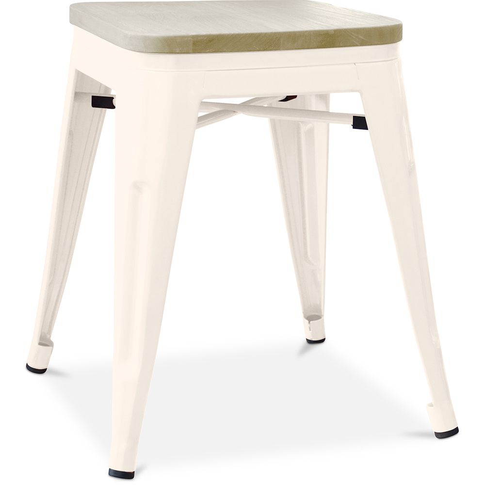 Tabouret de bar design industriel - Bois et acier - 45cm - Nouvelle édition - Stylix image 8