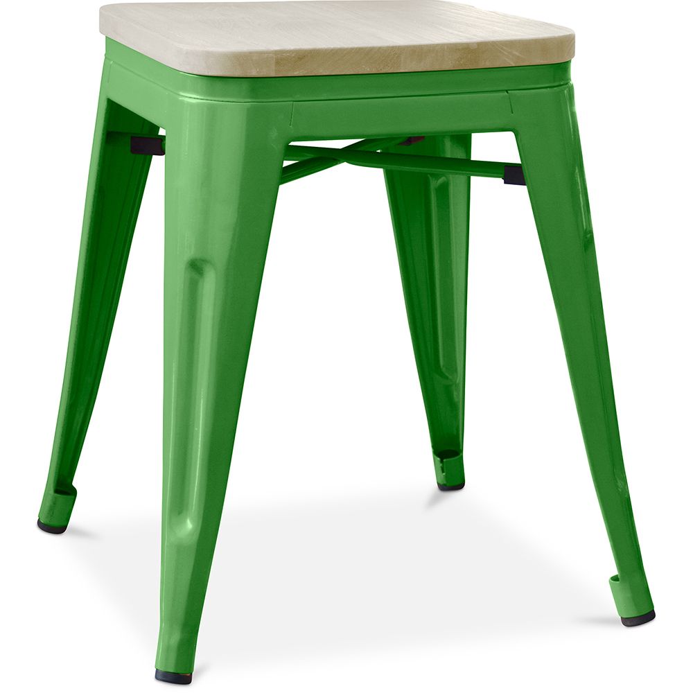 Tabouret de bar design industriel - Bois et acier - 45cm - Nouvelle édition - Stylix image 8