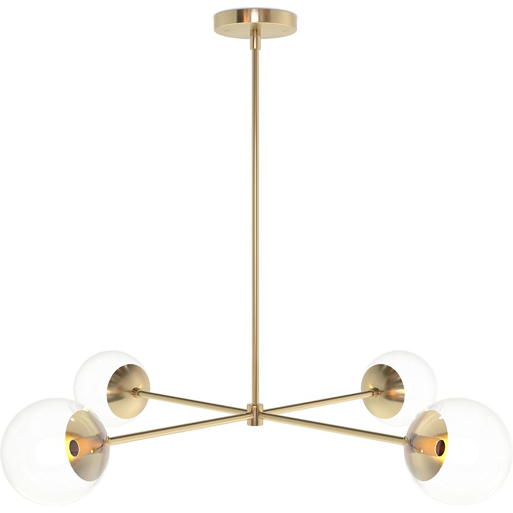 Lustre de plafond doré - Suspension design - 4 bras - Luba image 8