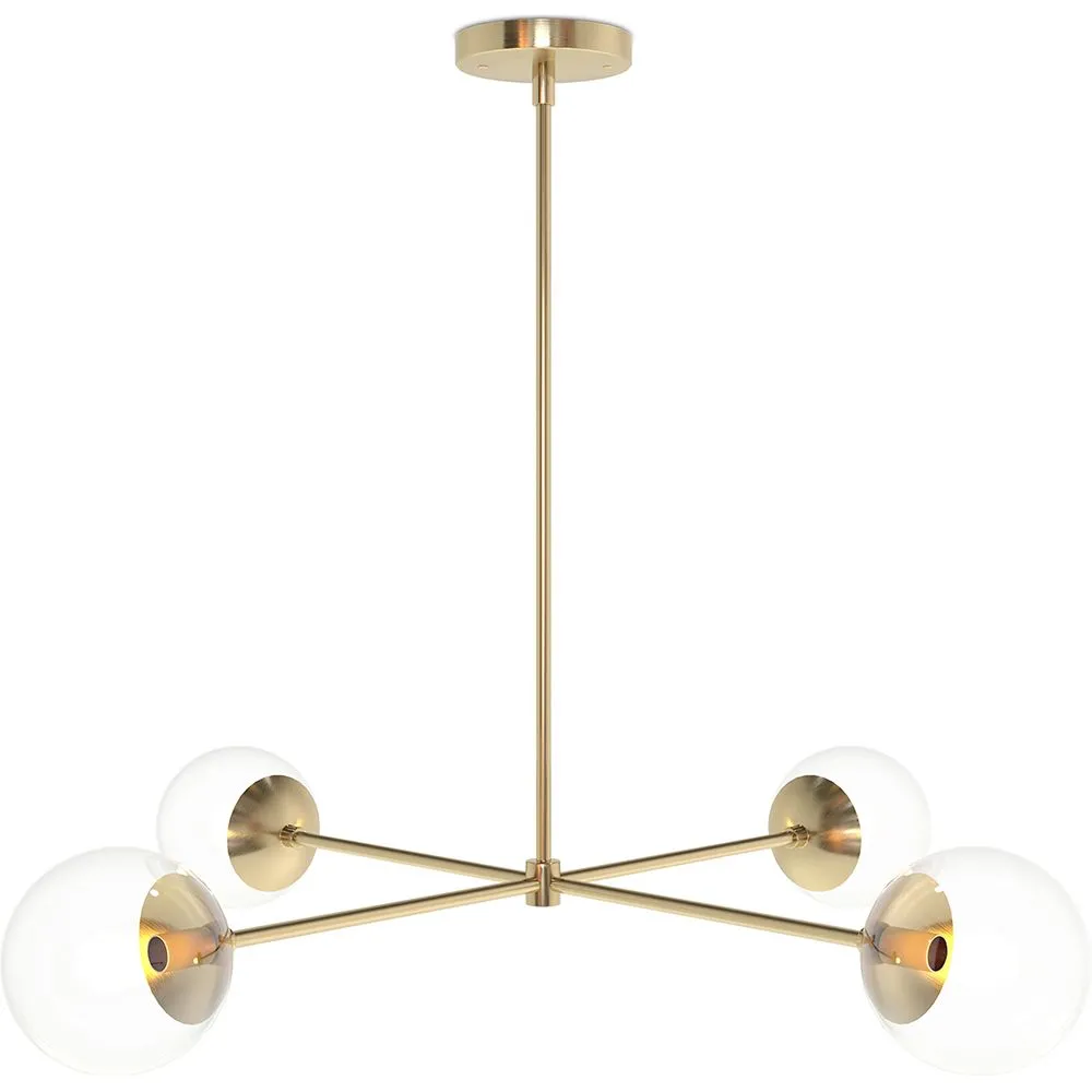 Lustre de plafond doré - Suspension design - 4 bras - Luba image 8