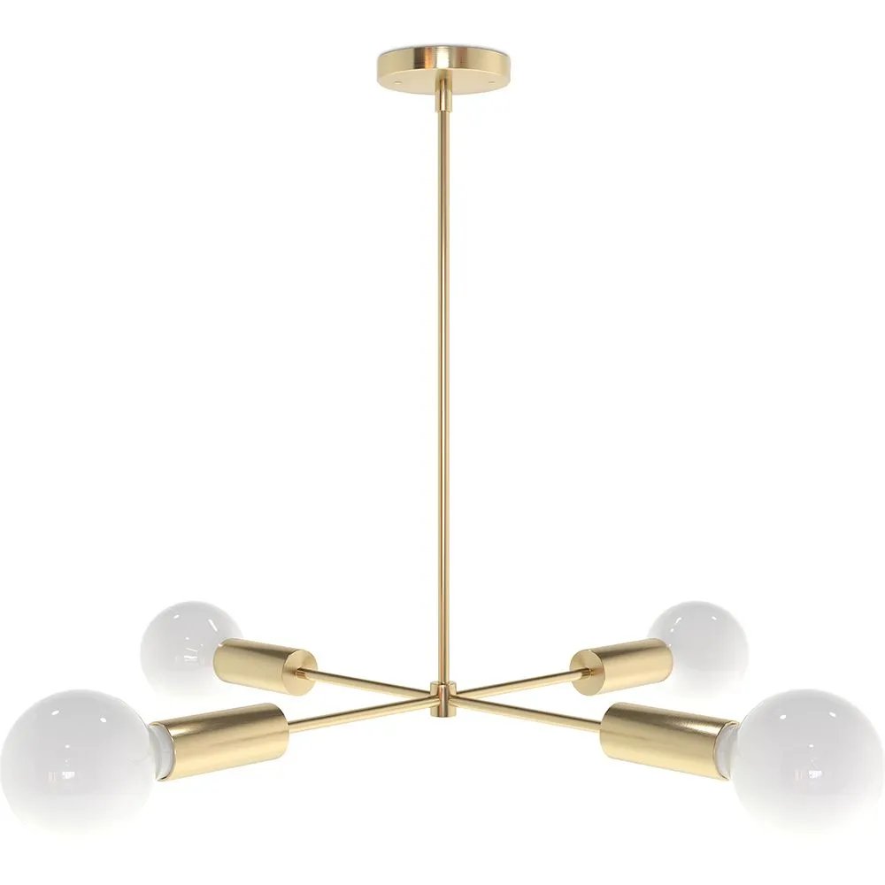 Lustre de plafond doré - Suspension design - 4 bras - Retan image 8