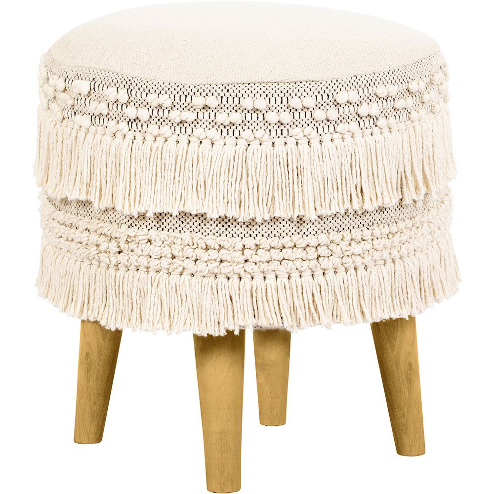 Tabouret Pouf Rond - Style Boho Bali - Debra  image 8