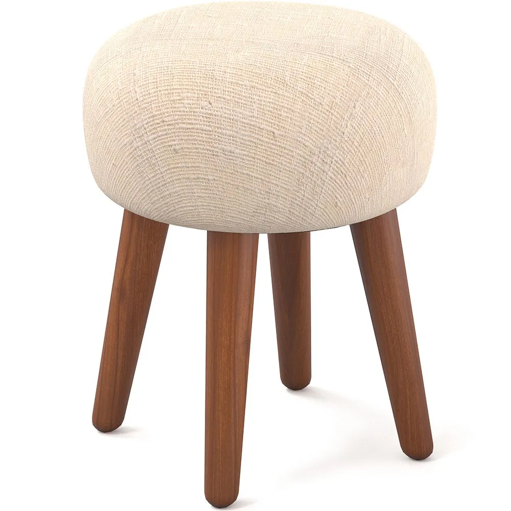 Tabouret Rond Rembourré en Tissu - Style Boho Bali - Hiwal image 8