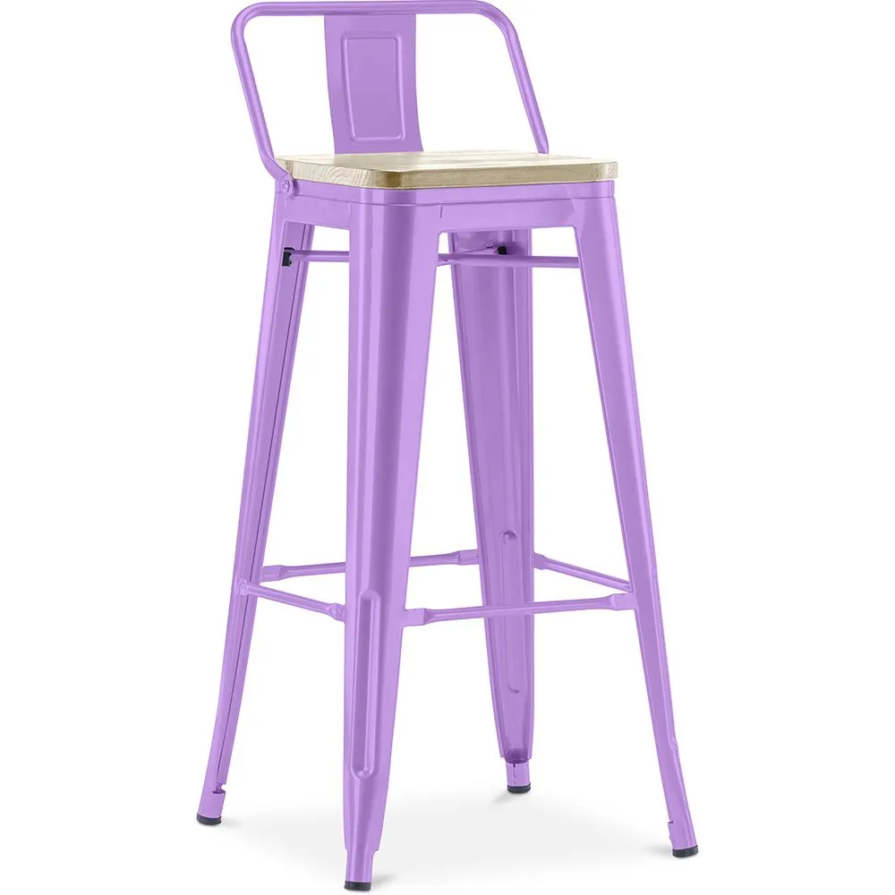 Tabouret de bar avec dossier - design industriel - 76 cm - Stylix image 8