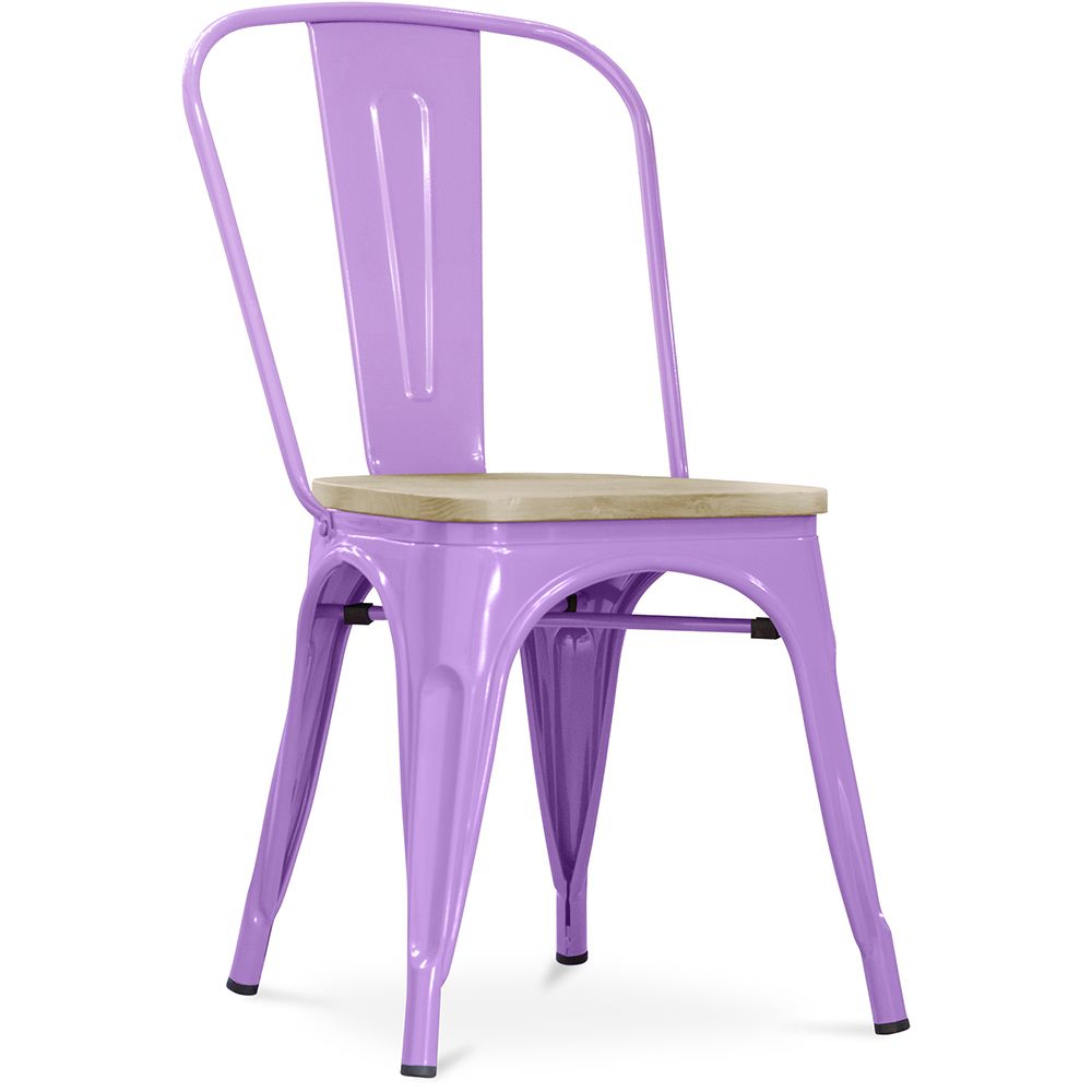 Chaise de salle à manger - Design industriel - Bois et acier - Stylix image 8
