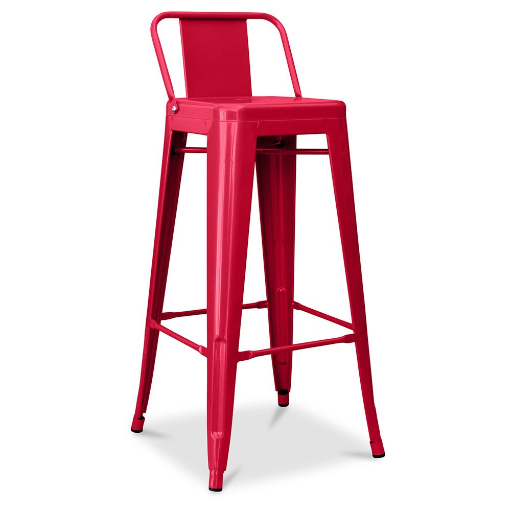 Tabouret de bar avec dossier - Design industriel - 76cm - Nouvelle édition - Stylix image 8
