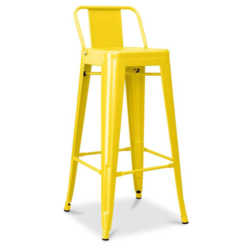 Tabouret de bar avec dossier - Design industriel - 76cm - Nouvelle édition - Stylix image 8