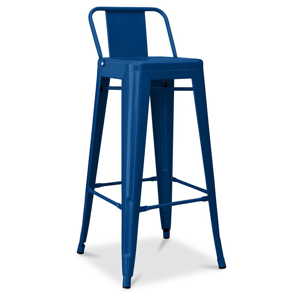 Tabouret de bar avec dossier - Design industriel - 76cm - Nouvelle édition - Stylix image 8