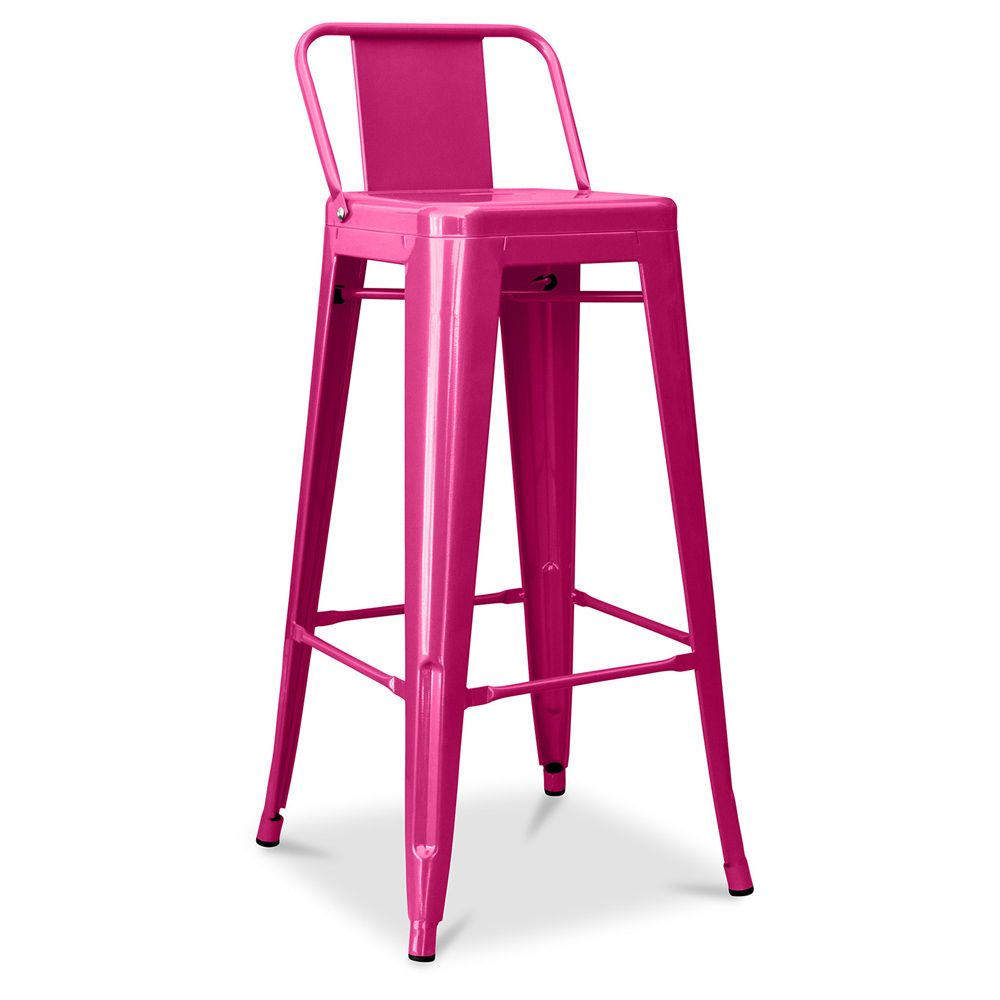 Tabouret de bar avec dossier - Design industriel - 76cm - Nouvelle édition - Stylix image 8