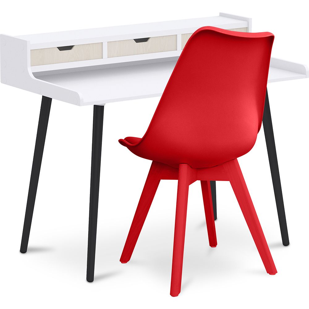 Ensemble de Bureau en Bois - Design Scandinave - Thora + Chaise de Salle à Manger - Design Scandinave - Denisse image 8