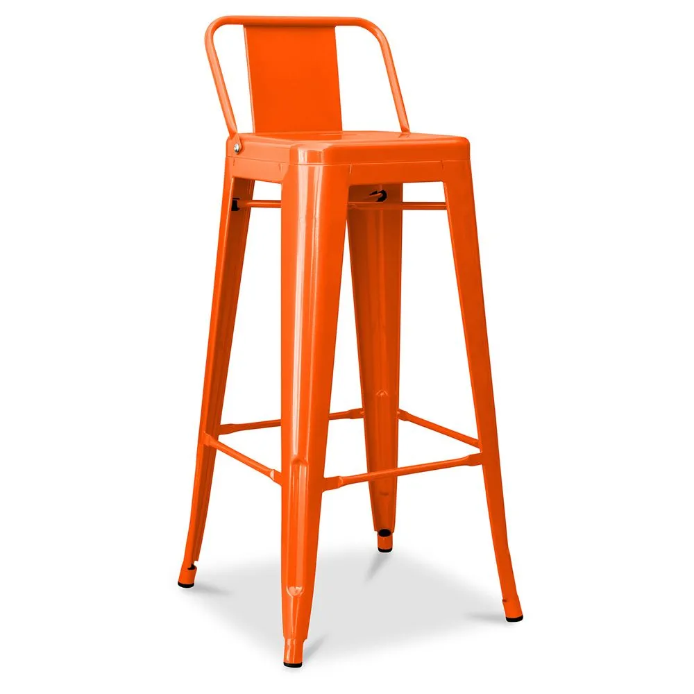 Tabouret de bar avec dossier - Design industriel - 76cm - Nouvelle édition - Stylix image 8