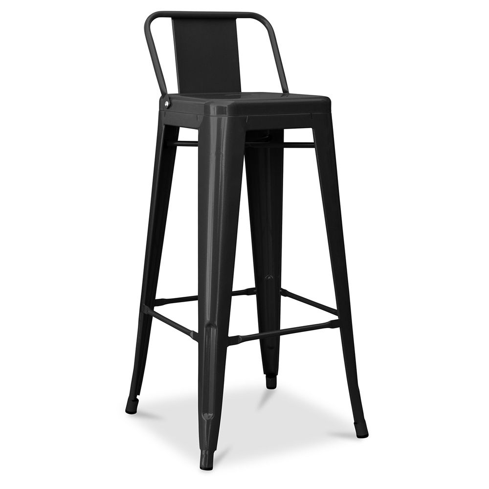 Tabouret de bar avec dossier - Design industriel - 76cm - Nouvelle édition - Stylix image 8