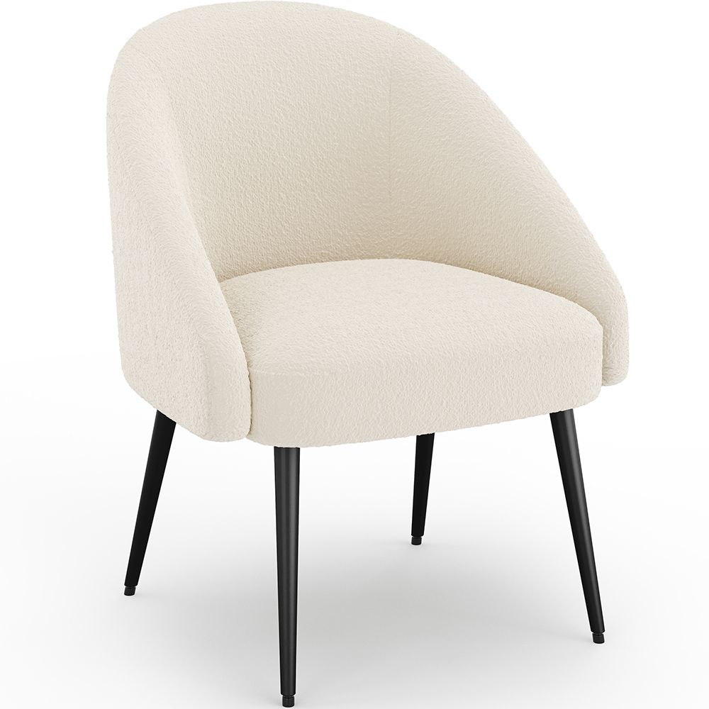 Fauteuil Design - En Bouclette Fausse Fourrure Tapissée - Boucles Blanches - Wasda image 8